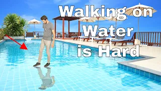 Why is it so Difficult to Walk on Water? Amazing Water-Tension Experiment