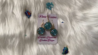 UV Resin Blue Earring and Pendant Set