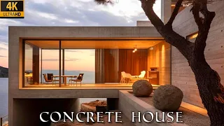 Classic Concrete Home Design with Beautiful Background View [4K]