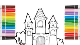 How To Draw A Castle | Drawing And Coloring A Castle |  Drawings For Kids