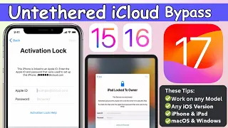 (New 2024) iOS 12 - 17 Untethered iCloud bypass For iPhone & iPad ✅