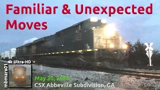 [60][4k] Familiar & Unexpected Moves on the CSX Abbeville Sub, 05/30/2018 ©mbmars01