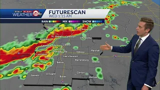 Chance of severe storms after dark tonight