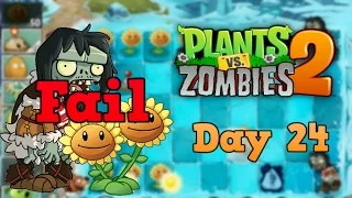 *FAIL* Plants vs Zombies 2 | Frostbite Caves Day 24 | Walkthrough