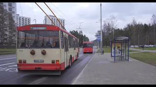 Lithuania, Vilnius, trolleybus 2 ride from Saulėtekis to Klinikų st.