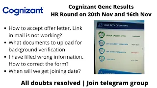 🔴 Genc Prejoining formalities Background v| Cognizant 2022 Batch | Interview Questions | TR HR round