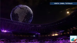 Impresionante! Más de mil 800 drones iluminan el cielo en Ceremonia de inauguración de Tokio 2020