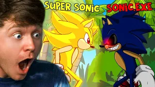 Reacting to SUPER SONIC vs SONIC.EXE!