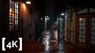 Walking in the Rain at Harvard | Binaural City Sounds [4K Rain Ambience ASMR]