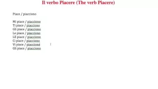 Il verbo piacere