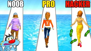 NOOB vs PRO vs HACKER | In Run Rich 3D | With Oggy And Jack | Rock Indian Gamer |