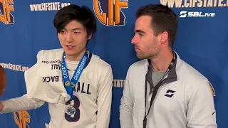 Stuart Hall's Jackson Jung discusses hitting five 3-pointers in state championship win over Chaffey