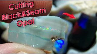 Amazing Discovery Roughing Out Cutting Black & Seam Rough Opals Direct from Mine