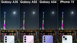 Samaung A34 vs Samsung A55 vs Samsung A54 vs iPhone 15 Camera Test