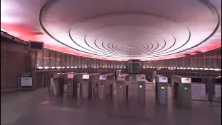 Poland, Warsaw, metro ride from Plac Wilsona to Słodowiec, 1X elevator, 1X escalator