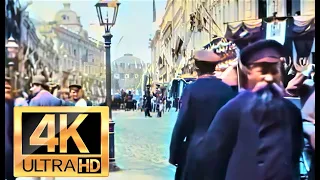 [4K, 60fps, Colorized] May 1896 Moscow, Russia Tverskaya Street