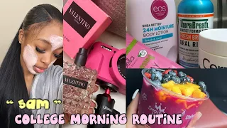 MY 5AM COLLEGE MORNING ROUTINE: grwm + skincare/hygiene + outfit + smoothie bowl