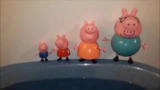 Peppa Pig Jumping on the Pool - Nursery Rhymes - Five little Monkeys Jumping on the Bed