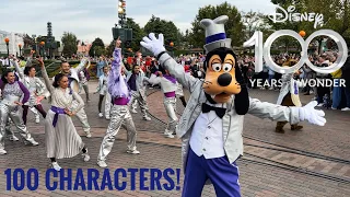 Disney 100 Characters Parade! Disneyland Paris 100 Years of Wonder Ceremony.