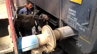 Engine Connecting to Train Bogies | Engine Coupling to Train