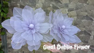 DIY Giant Organza Flower, Dahlia Flower