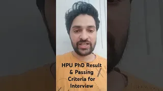 HPU PhD Result & Passing Criteria for Interview |