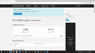 Geekbench 5 CPU Benchmark  - HP Omen 15 (2020) R7 4800H RTX 2060