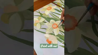 Narcissus has already bloomed!🌿✨#Narcissus #paintwithme #daffodilbloom #paintingtimelapse