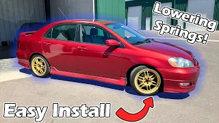 9th Gen Corolla Tein Lowering Spring Install!