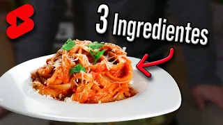 Pasta con Tomate 🍝 #shorts #pasta #receta