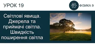 Фізика 9. Урок - Світлові явища. Джерела та приймачі світла. Швидкість поширення світла