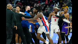 Russ Westbrook Squared Up w/ Isaiah Stewart Blitzed & Ran Up On Le Bron aka LeElbow | Lakers@Pistons