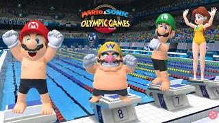 Swimming 100m Mario & Sonic At The Olympic Games Tokyo 2020 Gameplay Mario Wario Daisy Eggman & More