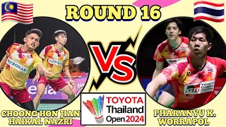 (R16)🇲🇾Choong Hon Jian-Haikal Nazri 🆚️ 🇹🇭Pharanyu Kaosamaang-Worrapol🔥‼️#thailandopen2024