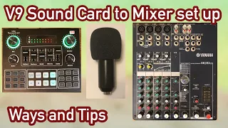 Sing like a pro with Mixer to V9 Sound card using Condenser Microphone studio set up