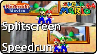 Super Mario 64 Splitscreen - 15 Star Speedrun (2 Players)