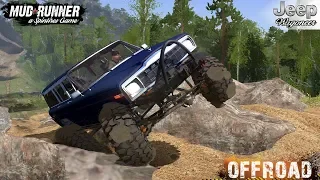 Spintires: MudRunner - JEEP WAGONEER 4x4 Driving on a Difficult Trial Track