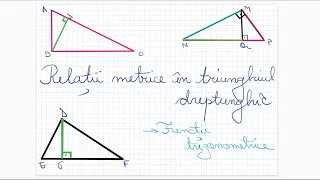 Relatii metrice in triunghiul dreptunghic: Functii trigometrice