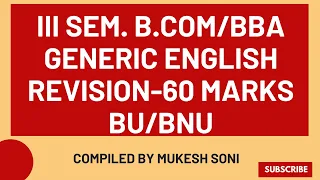 3-BCOM /BBA - GENERIC ENGLISH-EXAM REVISION-BU/BNU