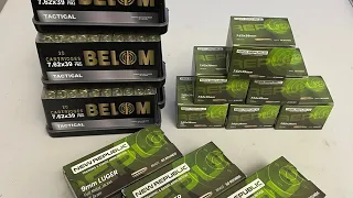 Stockpile Sunday! “Cheap” brass 7.62x39 and 9mm. Belom and New Republic Ammo
