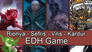 Rionya vs Sefris vs Vilis vs Kardur Doomscourge EDH / CMDR game for Magic: The Gathering