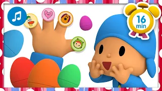 🥚 🎵 SURPRISE EGGS: FINGER FAMILY [Learn colors] + More Nursery Rhymes & Kids Songs [16 min] | Pocoyo