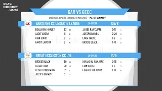 Garstang CC Under 15 League v Great Eccleston CC U15