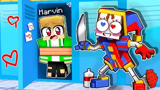 POMNI me ENCIERRA en la ESCUELA en Minecraft! 😱💘 | The Amazing Digital Circus