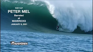 Peter Mel Barreled at MAVERICKS -JANUARY 8 2021 [RAW CLIP]