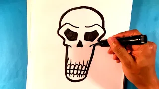 How to Draw a Skull Drawing - Halloween Drawing Lesson