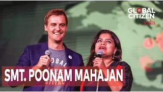 Smt. Poonam Mahajan and Hugh Evans at Global Citizen Festival India