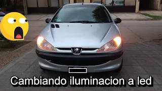 Cambiando iluminación de Peugeot 206.(luz de posición, luz de patente y luz interior)