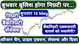 कल Bullish Nifty पर रेंज में Banknifty|Nifty Prediction Banknifty Analysis 15th May|Market Tomorrow