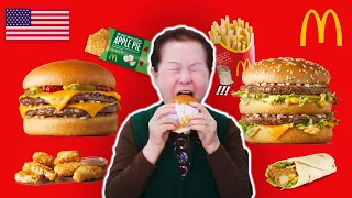 Korean Grandma Tries McDonald's For The First Time (Most popular Items)